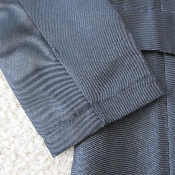 Open Front Blazer Jacket Womens Size 7 Black Fake Front Pocket Long Sleeve Coat - Picture 2 of 6